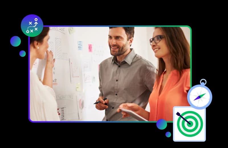 Person navigating a complex map, symbolizing strategy